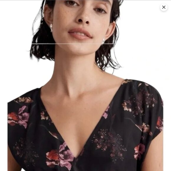 NWT Madewell Wide V-Neck Midi Dress Sz 10 - Picture 5 of 10